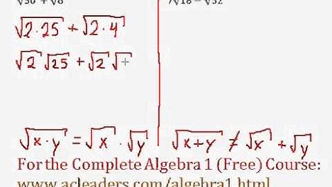 (Algebra 1) Radicals - Adding Square Roots #3