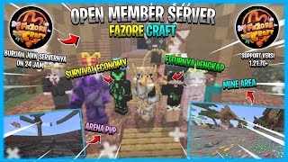 SERVER MCPE SURVIVAL ECONOMY: FAZORE CRAFT - ADA AREA MINE, SUPPORT VERSI 1.21.73+