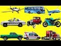 🚗✈️ Cars. Learning Street Vehicles Names and Sounds for kids. Plane, Bus, Car,Track, Ambulance 🚘