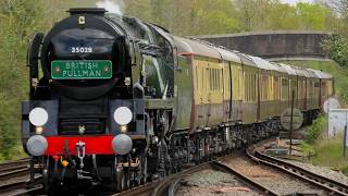 35028 Clan Line Belmond Pullman Golden Age Of Travel Whistles Pass Headcorn For London Victoria