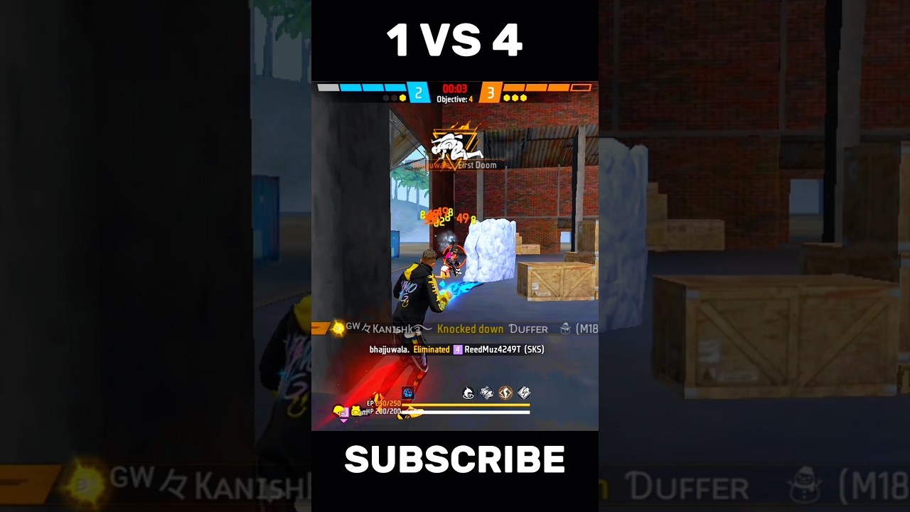1 VS 4🤯 Destroyed in seconds cs insane clutch 😈 M1887 rocks Madamji ...
