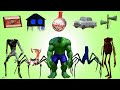 WRONG HEADS SIREN HEAD CAR, GREEN HOUSE HEAD, SCARY HOUSE, SIREN HEAD DOUBLE, SIREN HEAD THUNDERBOLT