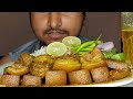 Mukbang  spicy pork curry with basmati rice and green chilli  hungry gadwali