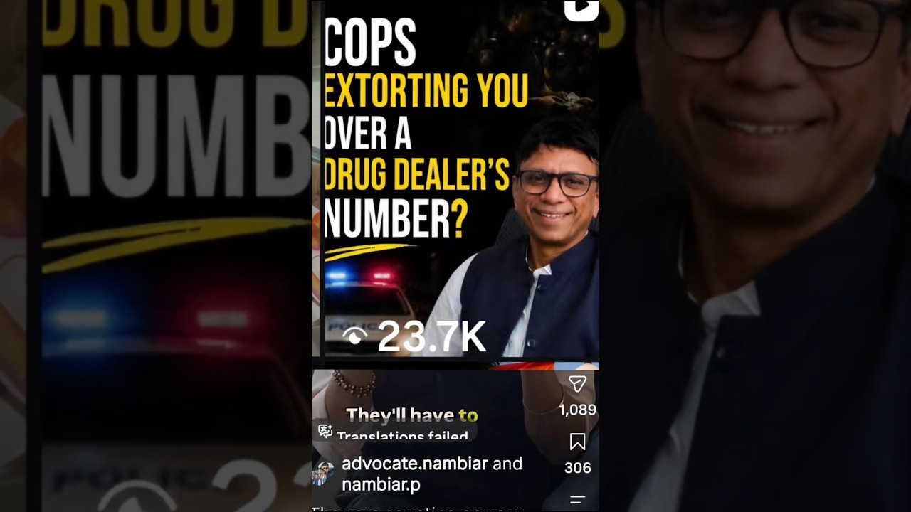 Police finds ur no in Drug Dealers mobile - Dont worry - Adv Pradeep Nambiar #PradeepNambiar