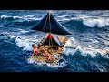 Trash Raft Survival with My Dog | Building a Shelter & Catching Seafood at Sea Buoys