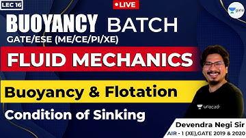 Condition of Sinking | Lec - 16 | Fluid Mechanics | GATE & ESE 2021/2022 Exam | ME/CE/CH/PI/XE