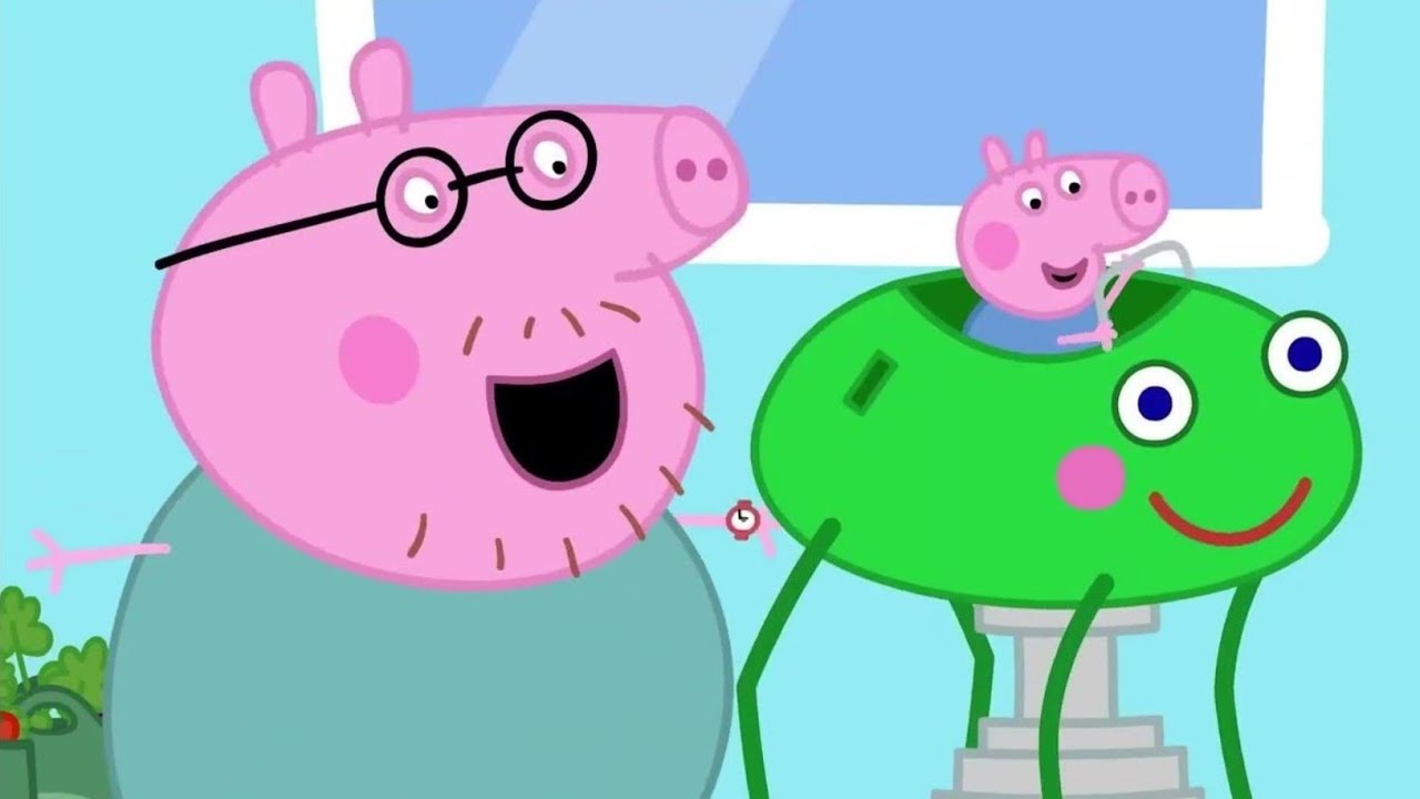 Drawing and colouring of deddy peppa pig easy step by step 