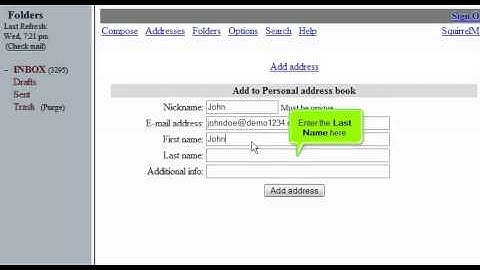 How to manage contacts in SquirrelMail