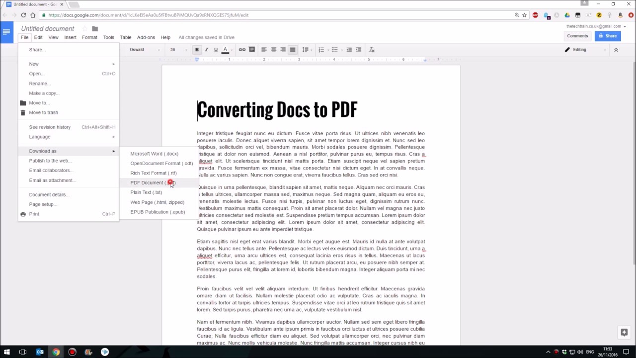 How To Convert Google Docs to PDF (29 Secs)