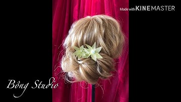 Hướng dẫn bới tóc cô dâu đơn giản( ❤️21)Bông Studio