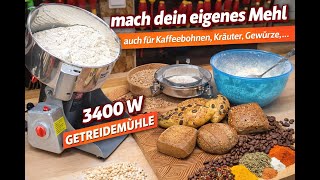 VEVOR elektrische Getreidemühle Hochgeschwindigkeits-Maismühle 2500 g 3400 W