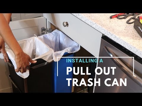 DIY Installing a Pull out Trash Can | Simple & Easy Hidden Waste Basket Storage Under Cabinet