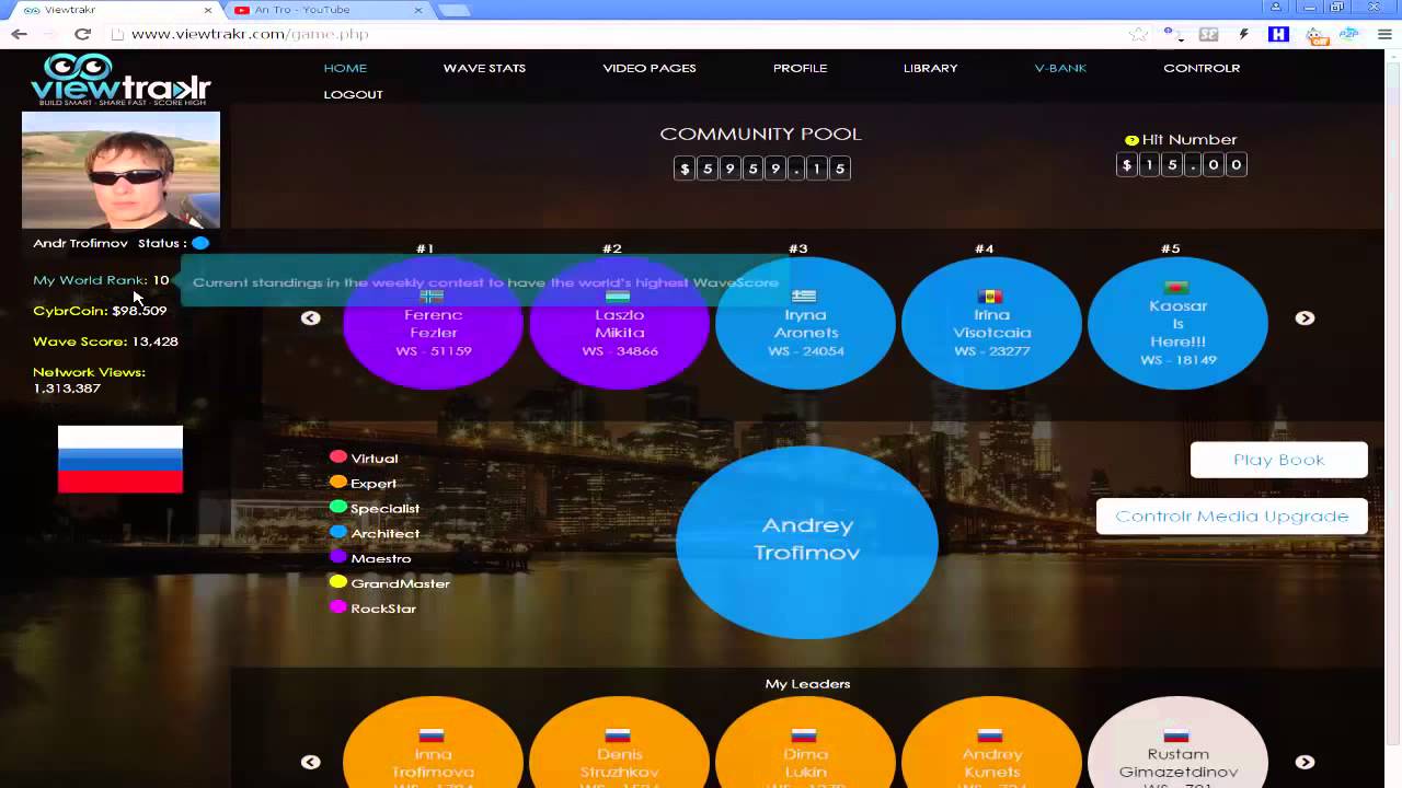 Viewtrakr WaveScore  Обзор презентация  Регистрация в социальной сети Viewtrakr