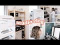 sticker shop studio vlog 🌸 making stickers, packing orders for my small business, how I plan ✨