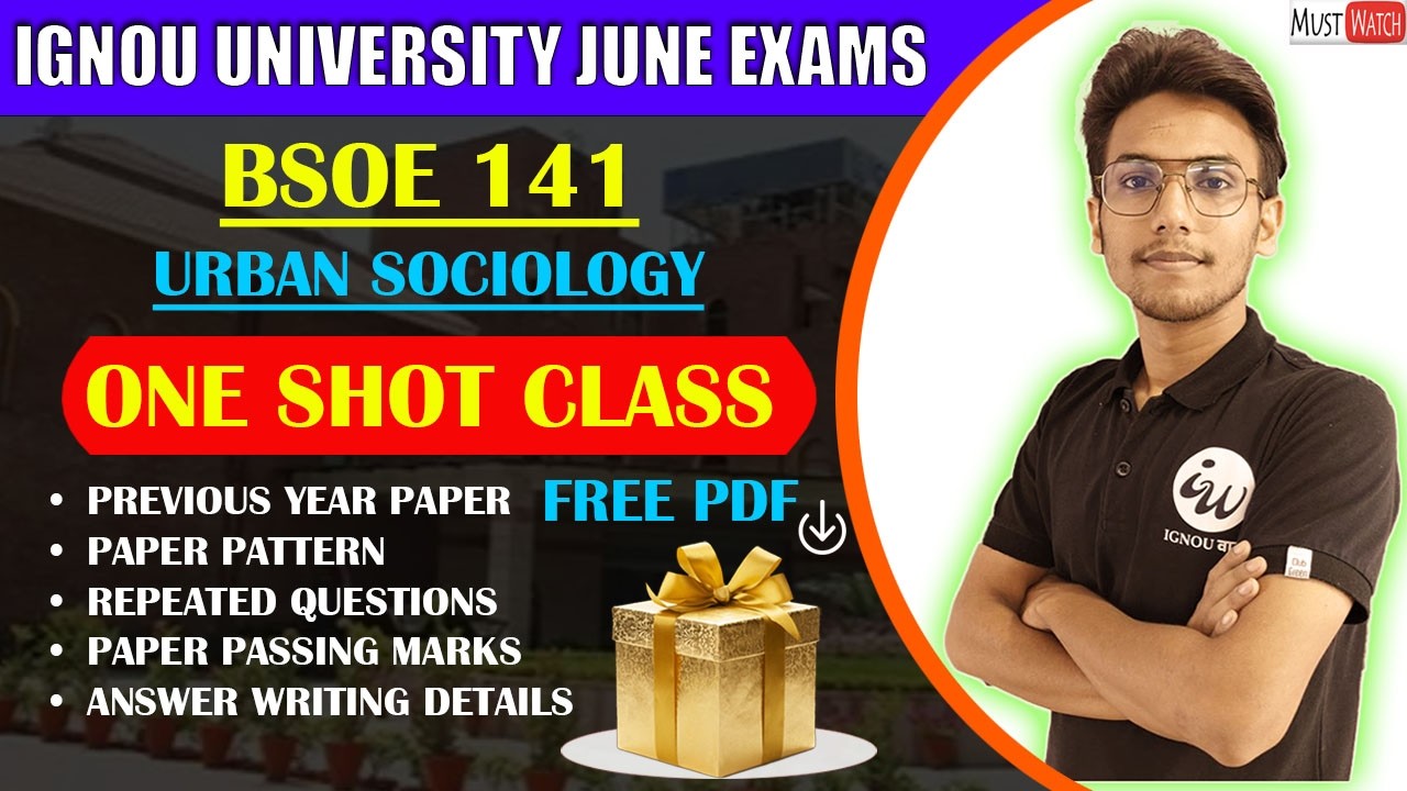 #55 BSOE 141|| URBAN SOCIOLOGY- ENG || IMPORTANT QUESTIONS | IGNOU WALAY