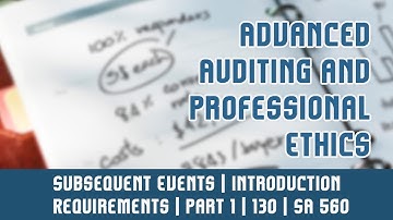130 | SA 560 | Standards On Auditing | Subsequent Events | Introduction | Requirements | Part 1