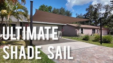 Shade Sail Installation over my driveway diy tutorial tips. #trending #homedecor #epic #art #popular
