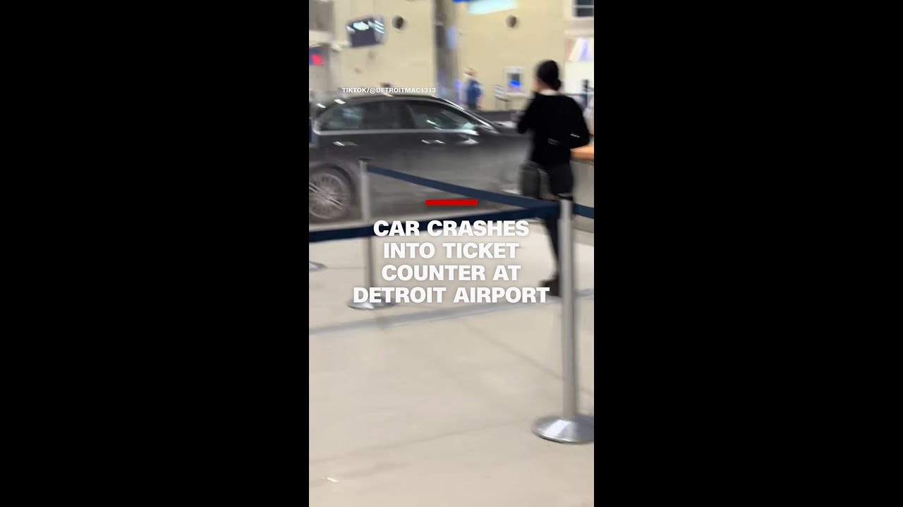 Car crashes into ticket counter at Detroit airport