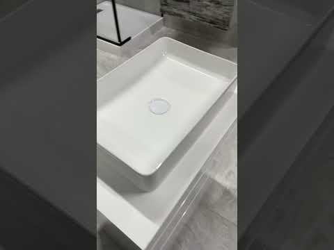 Накладний умивальник VBI Triest 500×340×110 мм, прямокутний, білий, видео 1