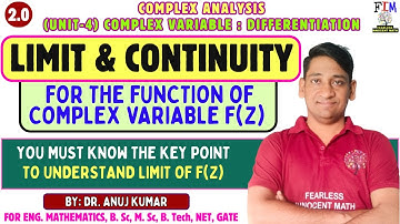 L-1 FUNCTION OF COMPLEX VARIABLE | LIMIT AND CONTINUITY OF COMPLEX FUNCTION | LIMIT OF F(z) EXAMPLES