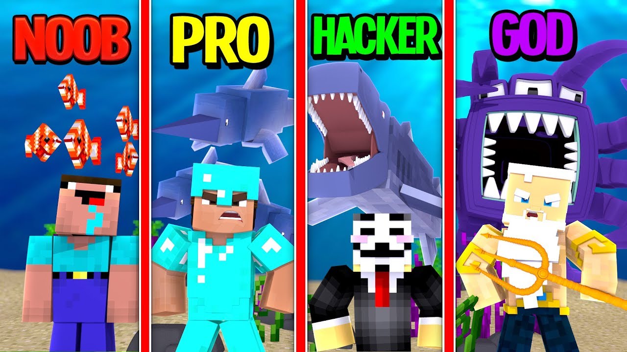 Minecraft - NOOB VS PRO VS GOD VS HACKER - UNDERWATER 