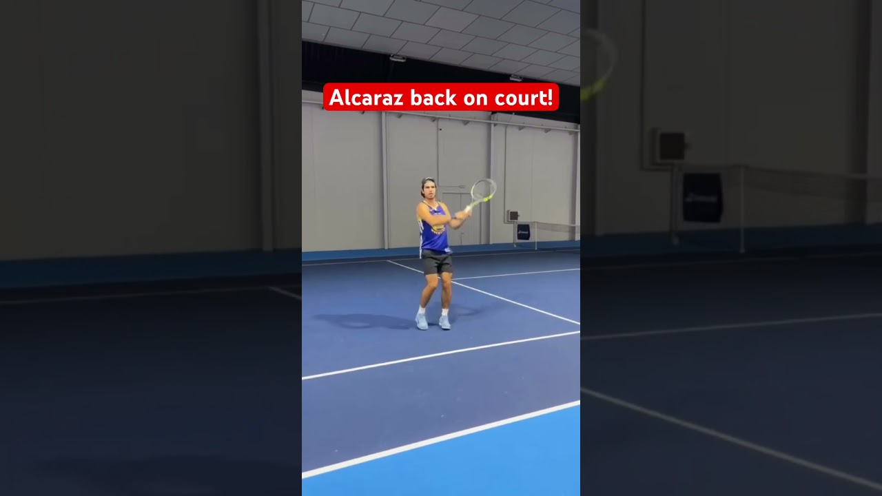 Carlos Alcaraz back on court after wrist injury ruled him out of RG & Wimbledon 🎥 Alcaraz Instagram