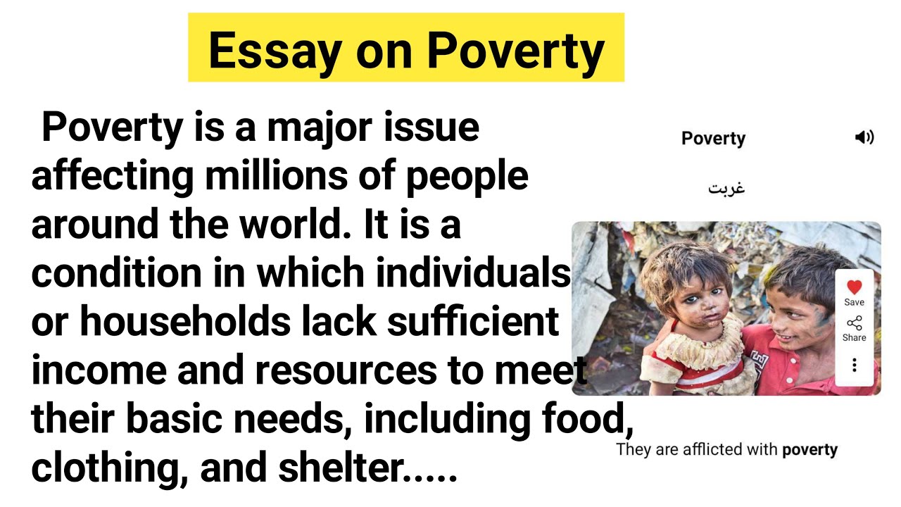 poverty in pakistan essay for class 6