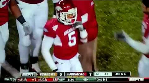 Arkansas Razorbacks Joe Adams Sick Punt Return For Touchdown