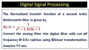 Design of Digital filter using Bilinear transformation