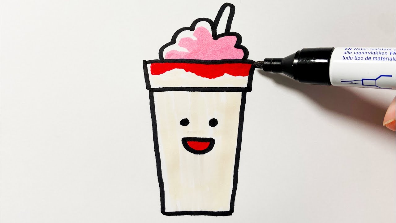 HOW TO DRAW A CUTE MILK SHAKE EASY STEP BY STEP - KAWAII DRAWINGS 