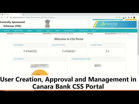 PFMS-CSS PORTAL INSTRUCTIONS / CANARA BANK / VIDEO PART 1