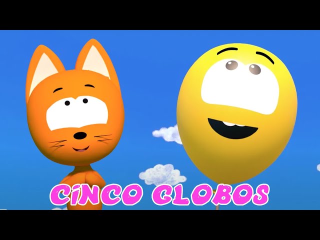CINCO GLOBOS DE COLORES 🎈🎈 El gatito Koté 🐱 Canciones para niños 🎵 class=