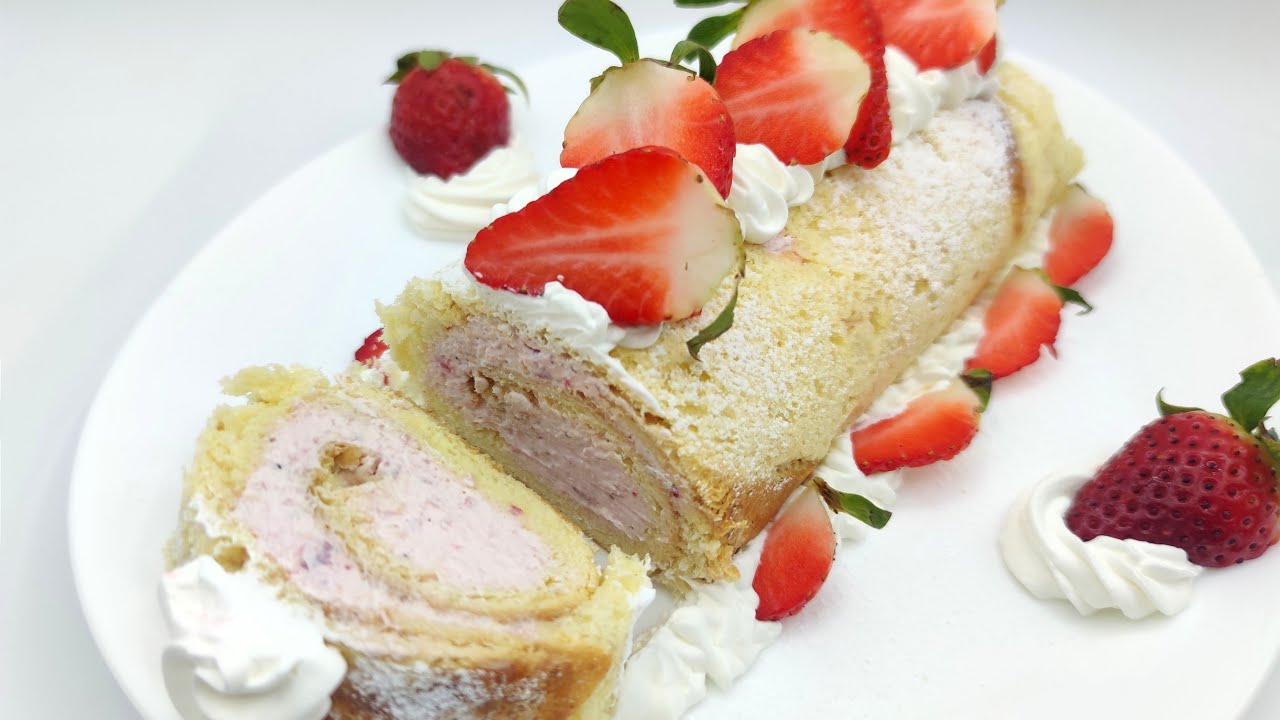 rotolo di colomba pasquale alle fragole 📌senza cottura