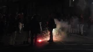 Bonfire Night eve in Lewes 2018 - Firecrackers in Southover street