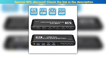2x2 HDMI KVM Switch 4K 60Hz Dual Monitor KVM HDMI Extended Display USB KVM Switcher 2 in 2 out for