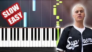 DJ Khaled - I'm the One ft. Justin Bieber - SLOW EASY Piano Tutorial by PlutaX