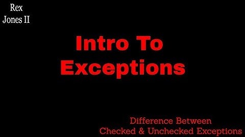 ✔ Intro To Exceptions (What
