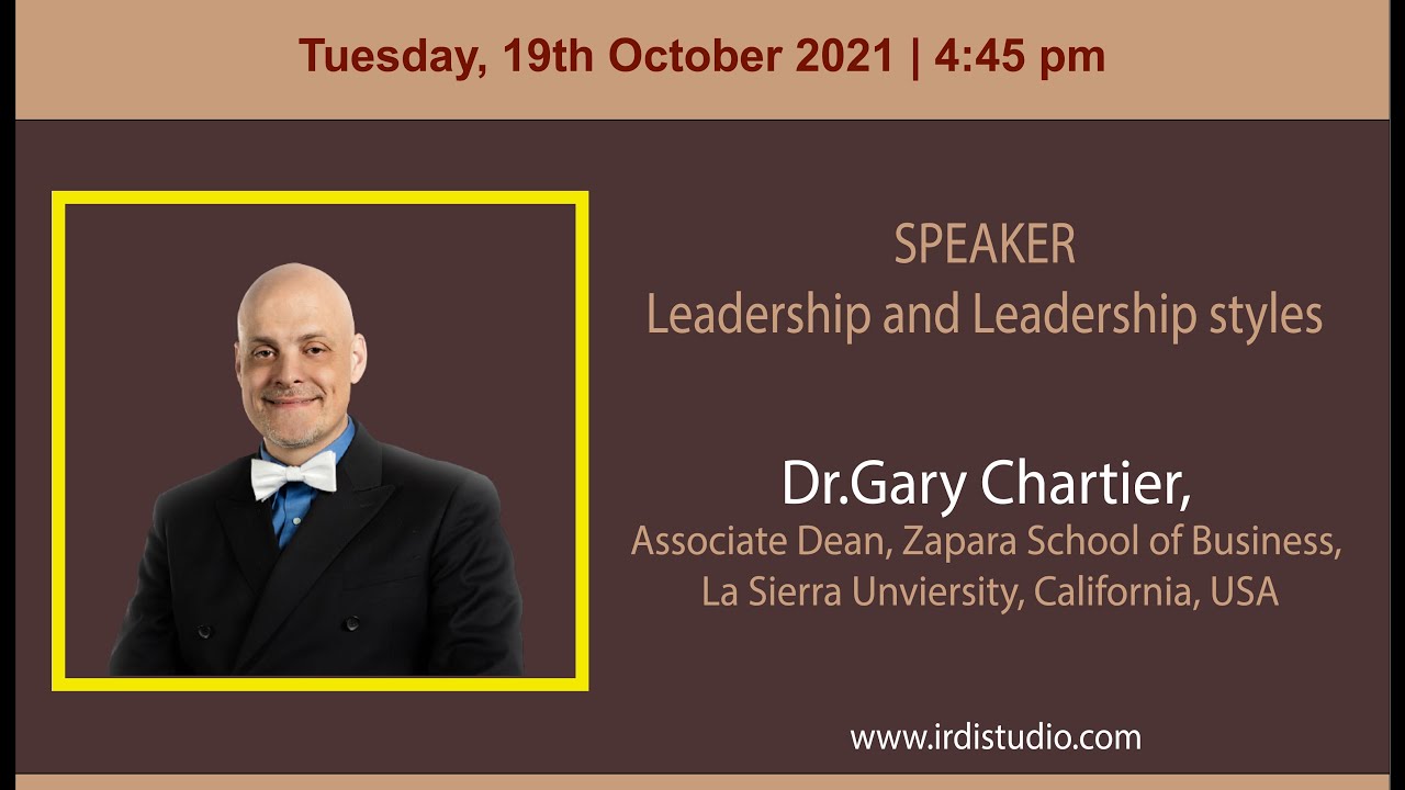 Speaker - Leadership & Leadership styles | Dr. Gary Chartier ...