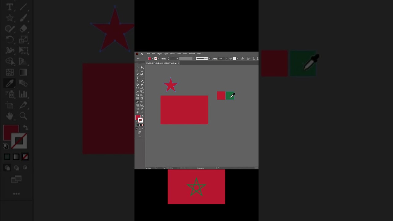 How to draw Moroccan Flage in adobe illustrator