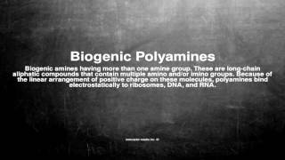 Medical vocabulary: What does Biogenic Polyamines mean