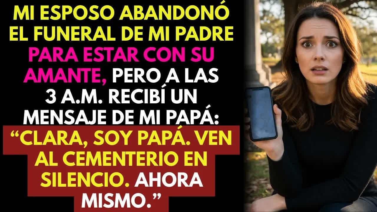 Meu marido foi do funeral do meu pai para viajar com a amante. Eu ainda segurava o retrato, chorando, quando o telemóvel vibrou, três da manhã. Número desconhecido. A mensagem dizia: «Clara, sou o...