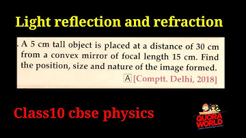 A 5cm tall object is placed at a distance of 30cm from a convex mirror of focal length 15cm. Find th