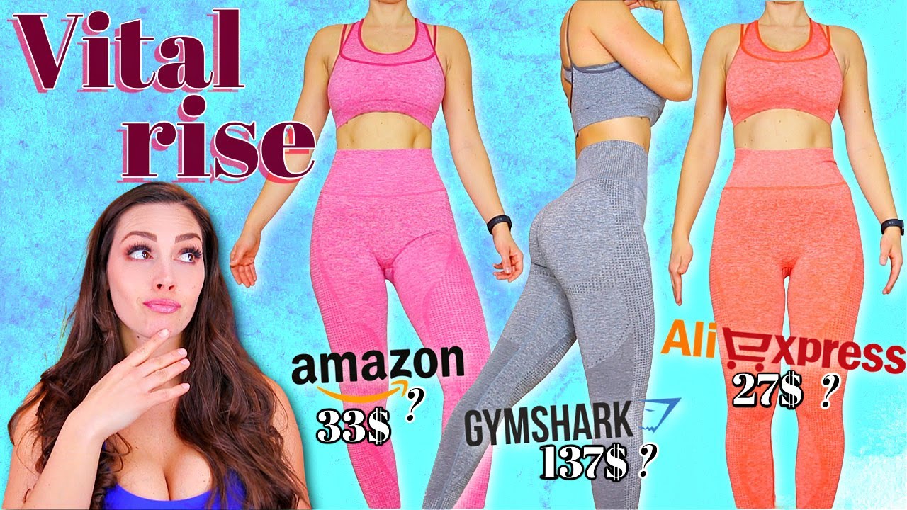 Vital rise 13.99$-75$ leggings from Gymshark, Aliexpress &  //  Compared side by side & review 