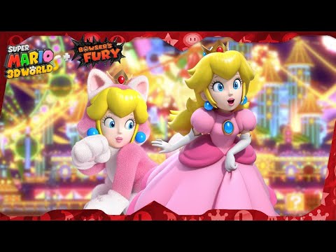 Super Mario 3D World + Bowser's Fury ᴴᴰ All Games 100% (Green Stars,  Stamps, Cat Shines) Mario solo 