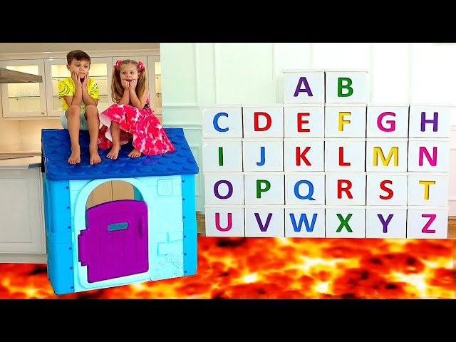 Roma and Diana learn the alphabet / ABC song class=