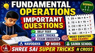 🔥 Fundamental Operations Important Questions | Navodaya, MDRS & Sainik School