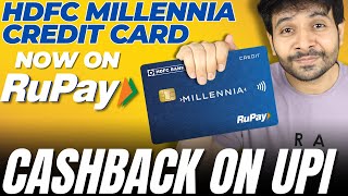 New Hdfc Millennia Rupay Credit Card Launched | Cashback on UPI