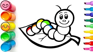 How To Draw A Cute Rainbow Caterpillar Step By Step Drawing Tutorial