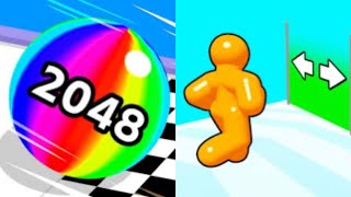 Ball Run 2048 vs Tall Man Run - All Level Gameplay Android,iOS