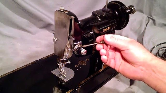 How to thread a vintage sewing machine - old singer sewing machine - learn  to wind the bobbin 